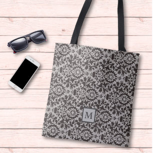 Tote Bag Monogramme noir gris foncé