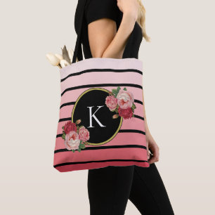 Tote Bag Monogramme noir Rose noir brillant Ombre