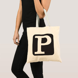 Tote Bag Monogramme P majuscule gras