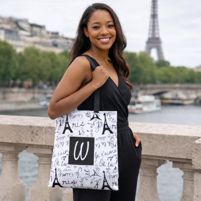 Tote Bag Monogramme Paris tendance (Créateur téléchargé)