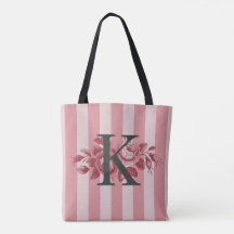 Monogramme personnalisable Roses de chou à rayures