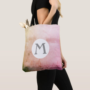Tote Bag monogramme personnalisé art abstrait fourre-tout