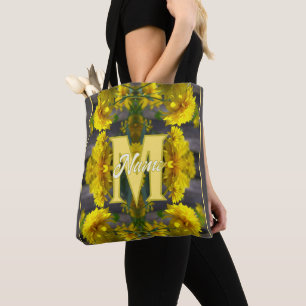 Tote Bag Monogramme personnalisé avec votre initiale nom Fl