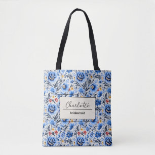 Tote Bag Monogramme Personnalisé Élégant Nom de Demoiselle