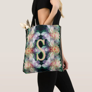 Tote Bag Monogramme personnalisé Initiale Nom Art de Pivoin