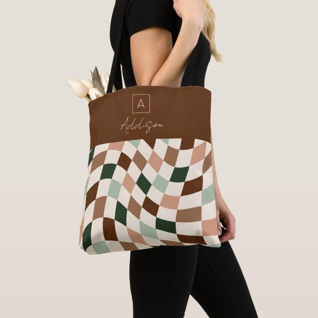 Tote Bag Monogramme personnalisé neutre de tableau de bord  (De près)