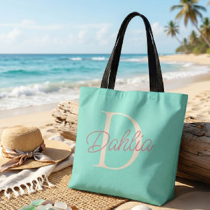 Tote Bag Monogramme personnalisé Nom personnalisé Initial V