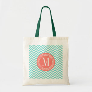 Tote Bag Monogramme personnalisé par zigzag de Chevron