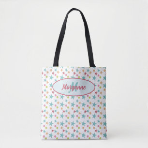 Tote Bag Monogramme personnalisé Pastel lumineux Motif gai