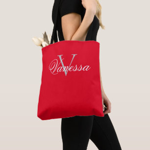Tote Bag Monogramme personnalisé rouge