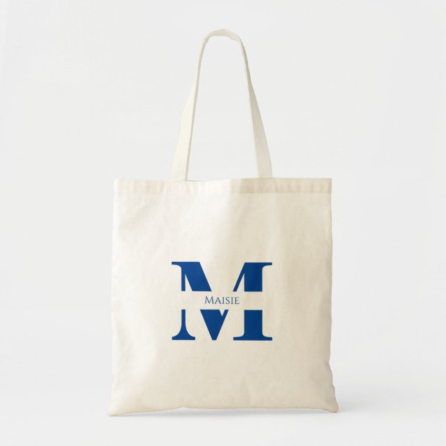 Tote Bag Monogramme personnalisé simple et moderne (Devant)