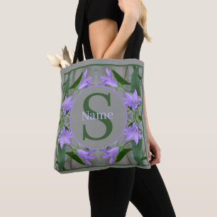 Tote Bag Monogramme personnalisé Vos initiales Nom Fleurs d