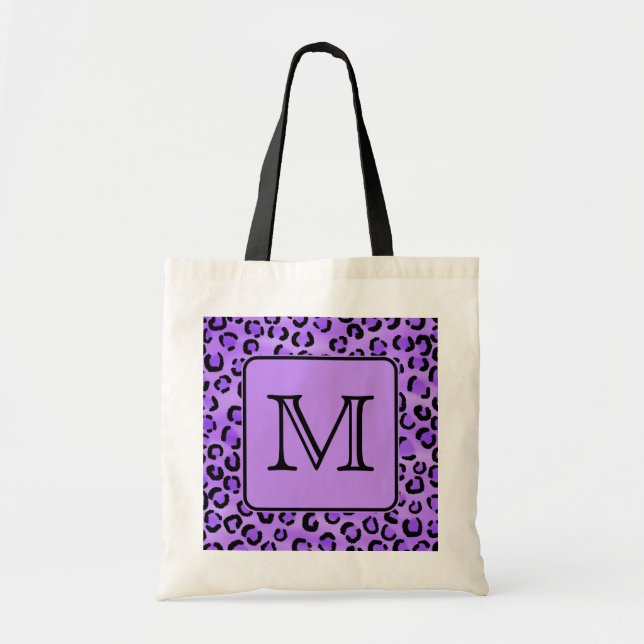 Tote Bag Monogramme pourpre de coutume d'empreinte de (Devant)