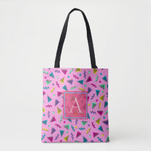Tote Bag Monogramme rose des années 80