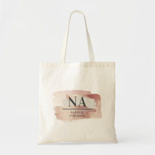 Tote Bag Monogramme rose girly rose moderne design