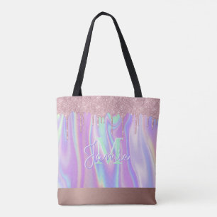 Tote Bag Monogramme Rose métallique Parties scintillant d'