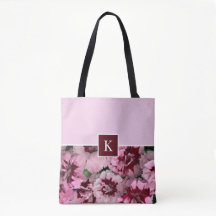 Monogramme rose oeillet Janvier Fleur d'anniversai