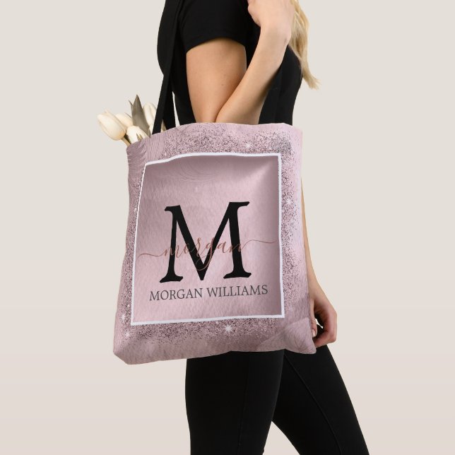 Tote Bag Monogramme rose Parties scintillant or (De près)