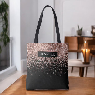 Tote Bag Monogramme Rose rose rose rose Parties scintillant