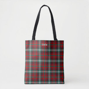 Tote Bag Monogramme rouge de Maguire Clan Tartan