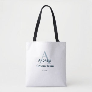 Tote Bag monogramme simple personnalisé garçon d'honneur éq