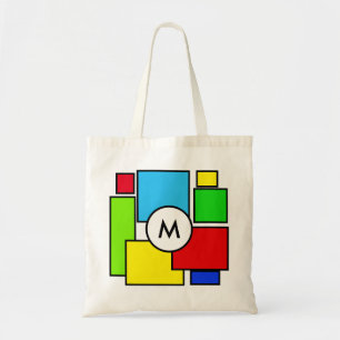 Tote Bag Monogramme sur des carrés multicolores