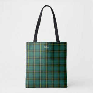 Tote Bag Monogramme vert de Duffy Clan Tartan