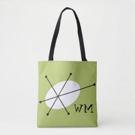 Tote Bag Monogramme vert éblouissant sur fourre-tout