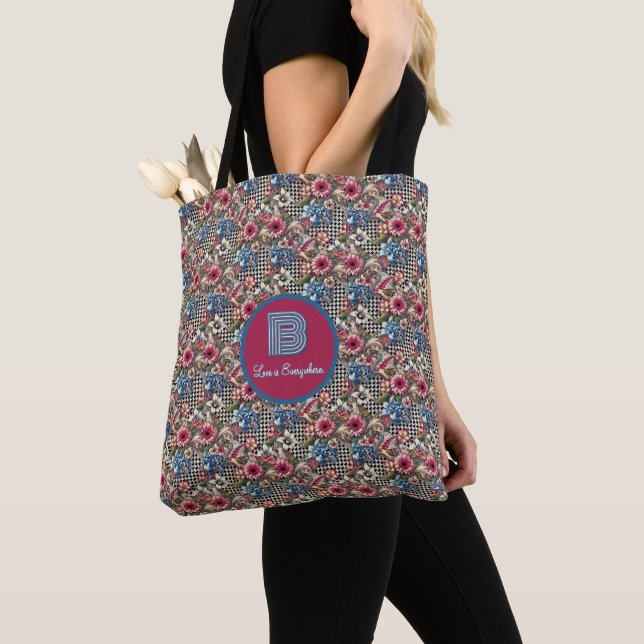 Tote Bag Monogramme Vintage en pied de cheminée plaqué (De près)