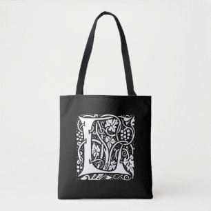 Tote Bag Monogramme vintage L Art Nouveau