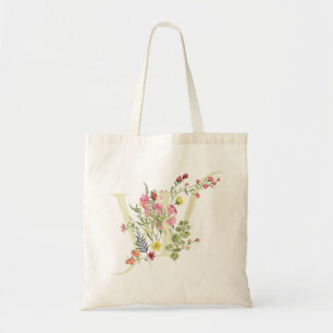 Tote Bag monogramme W floral mariage printemps Shower de ma
