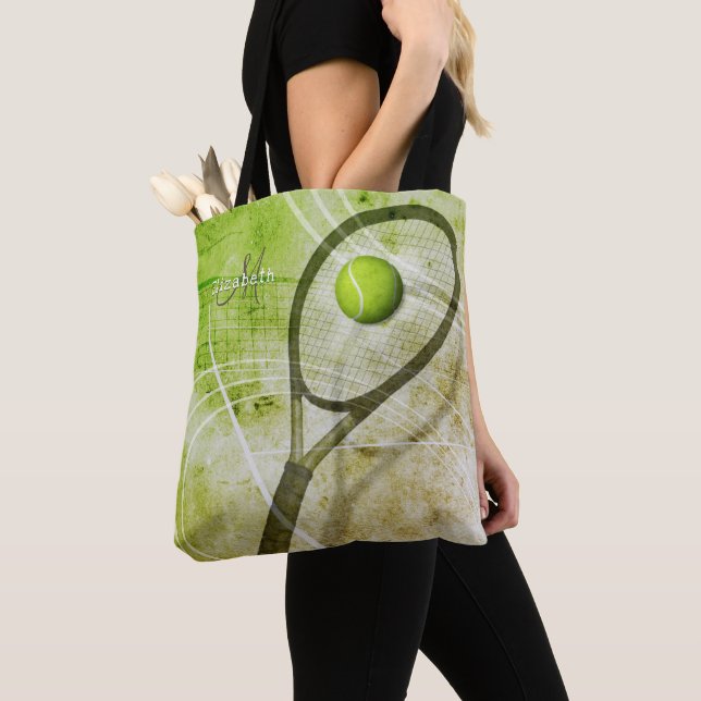 Tote Bag monogrammed de tennis féminin (De près)