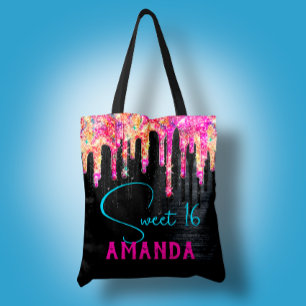 Tote Bag Monographie d'anniversaire de parties scintillant 