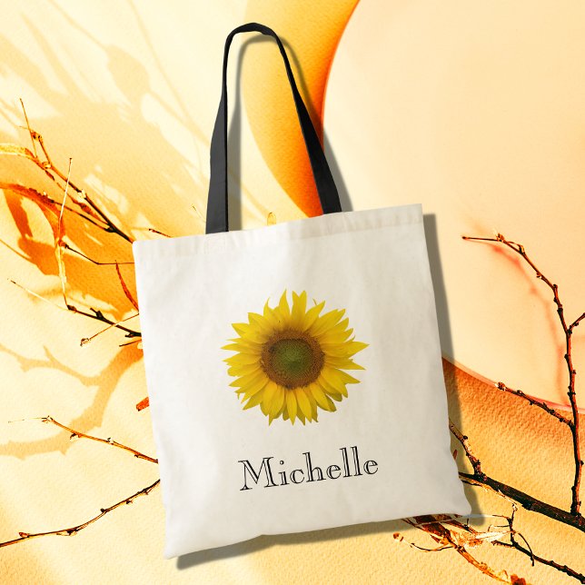 Tote Bag Monographie de tournesol jaune Botanique (Créateur téléchargé)