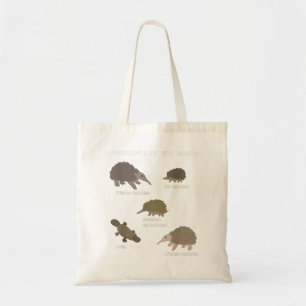 Tote Bag Monotremes Du Monde Echidna Platypus Fonds Cadeau