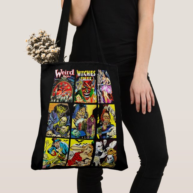 Tote Bag monster créatures sorcières zombies horreur art (De près)