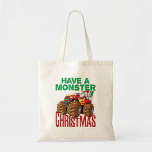 Tote Bag Monster Truck Noël Santa Claus Garçons Enfants