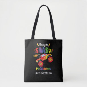 Tote Bag Monster Truck Ready to Smash Preschool Library