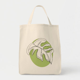 Tote Bag Monstera Feuille Plante Abstrait Illustration Vert