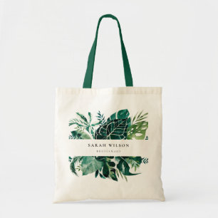 Tote Bag Monstère Tropicale Green Foliage Leafy Bridesmaid