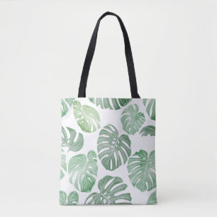 Tote Bag Monstre aquarelle, papier peint tropical transpare