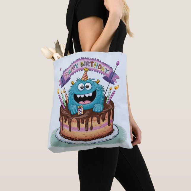 Tote Bag Monstre d'anniversaire (De près)