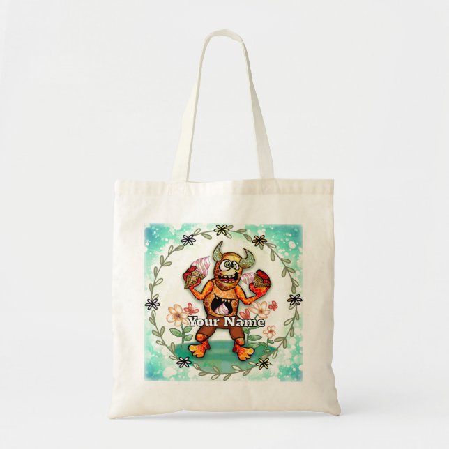 Tote Bag Monstre de Crème Glacée (Devant)