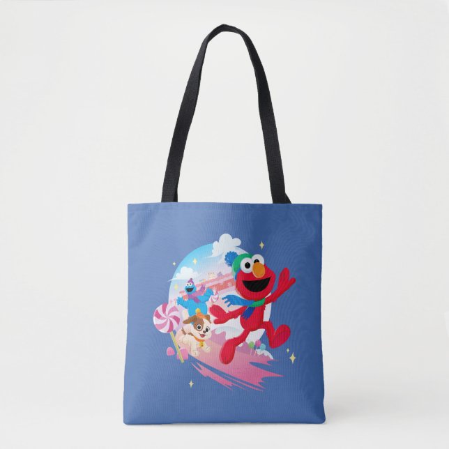 Tote Bag Monstre Elmo, Tango & Cookie | Meilleur Noël (Devant)