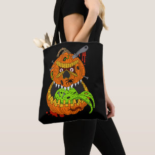 Tote Bag Monstres d'Halloween maléfiques réversible Déplais