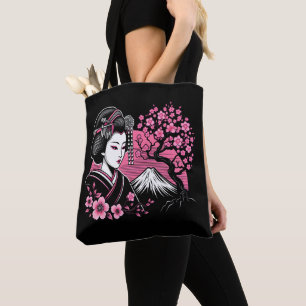 Tote Bag Mont Fuji de Geisha japonais Fleur de cerisier jap