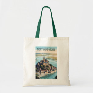 Tote Bag Mont-Saint-Michel France Illustration Voyage Art
