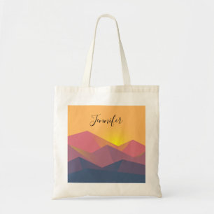 Tote Bag Montagnes Rustiques minimaliste géométrique