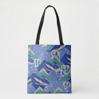 Tote Bag Montagnes vintages paysage sans couture motif. Som