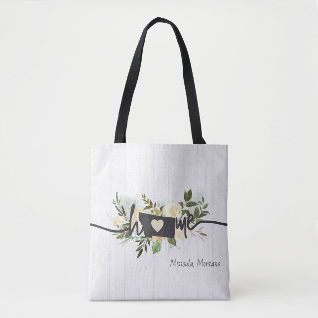 Tote Bag Montana State Personnalisé Votre Maison Ville Rust (Devant)